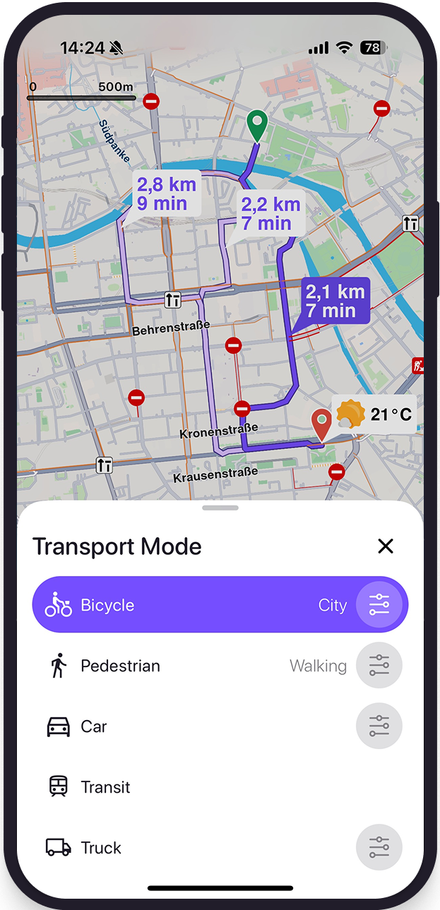 mobile device showing the feature